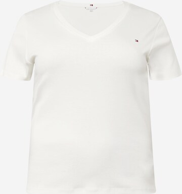 T-shirt Tommy Hilfiger Curve en beige : devant