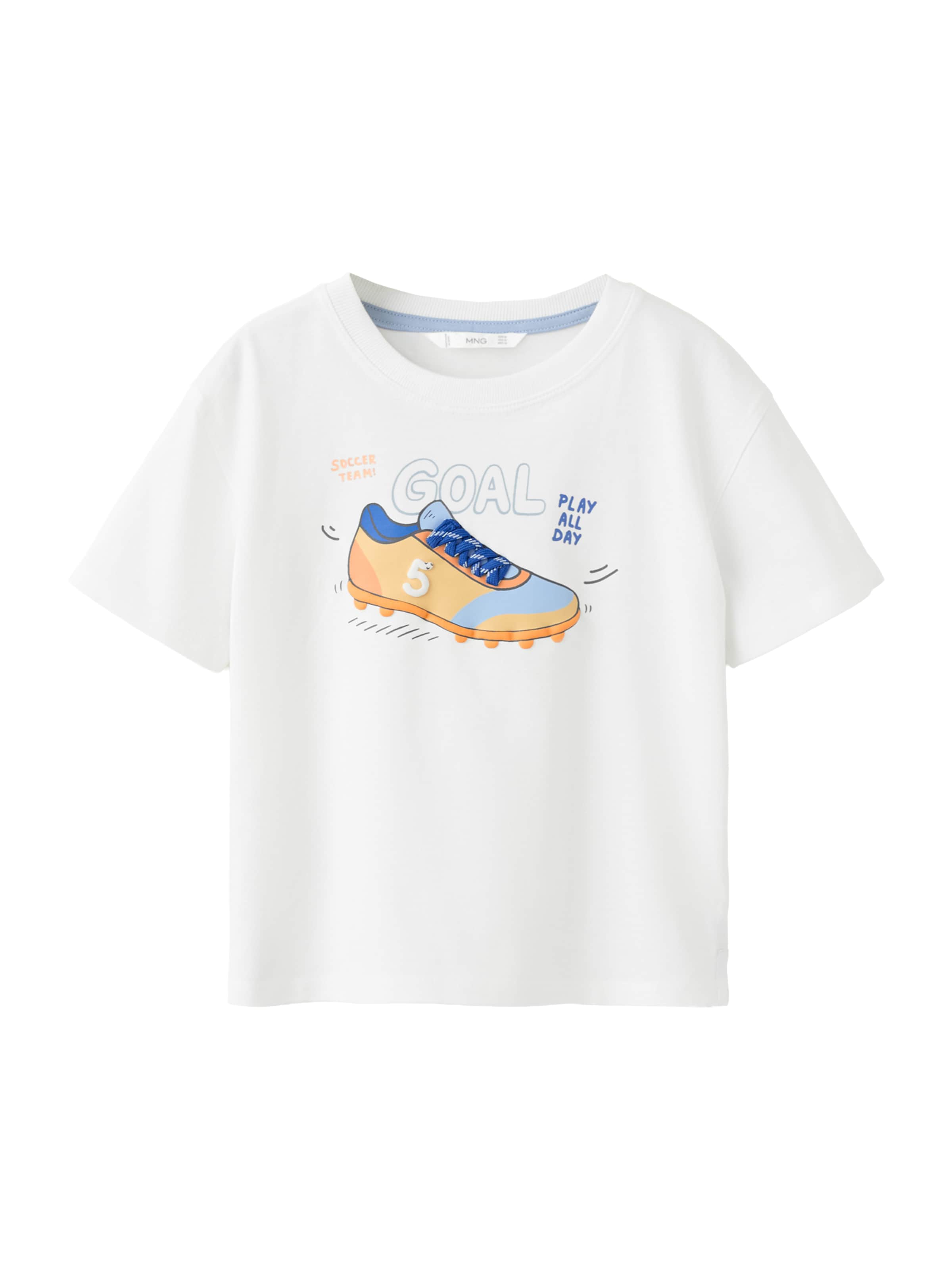 MANGO KIDS Tričko 'GOAL' – bílá: přední strana