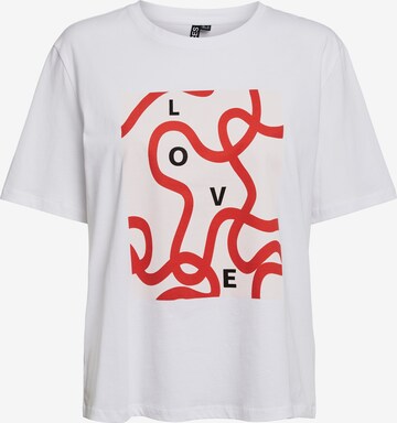 PIECES T-shirt 'FALIMA' i vit: framsida