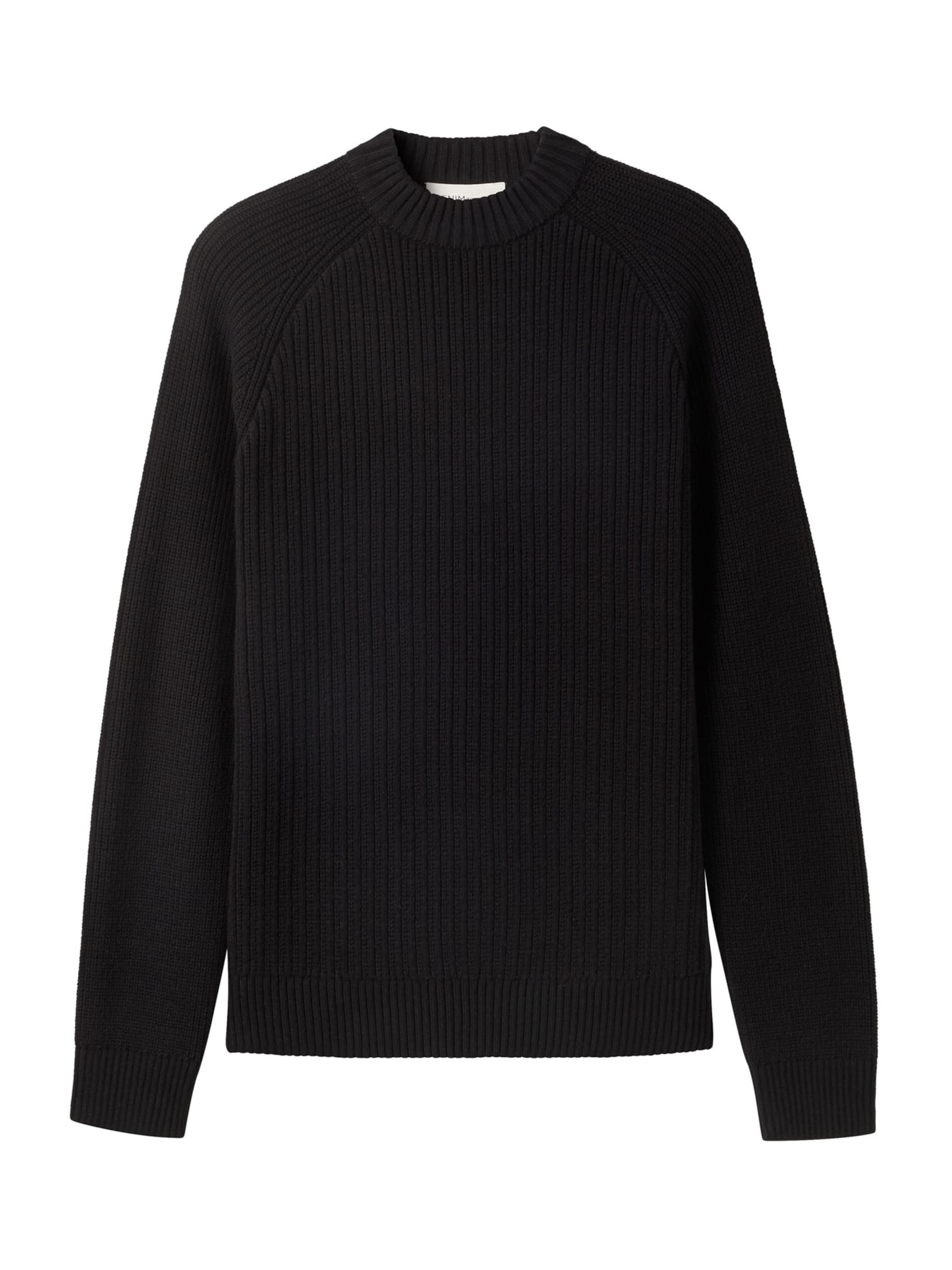 TOM TAILOR DENIM Sweter w kolorze czarny: przód