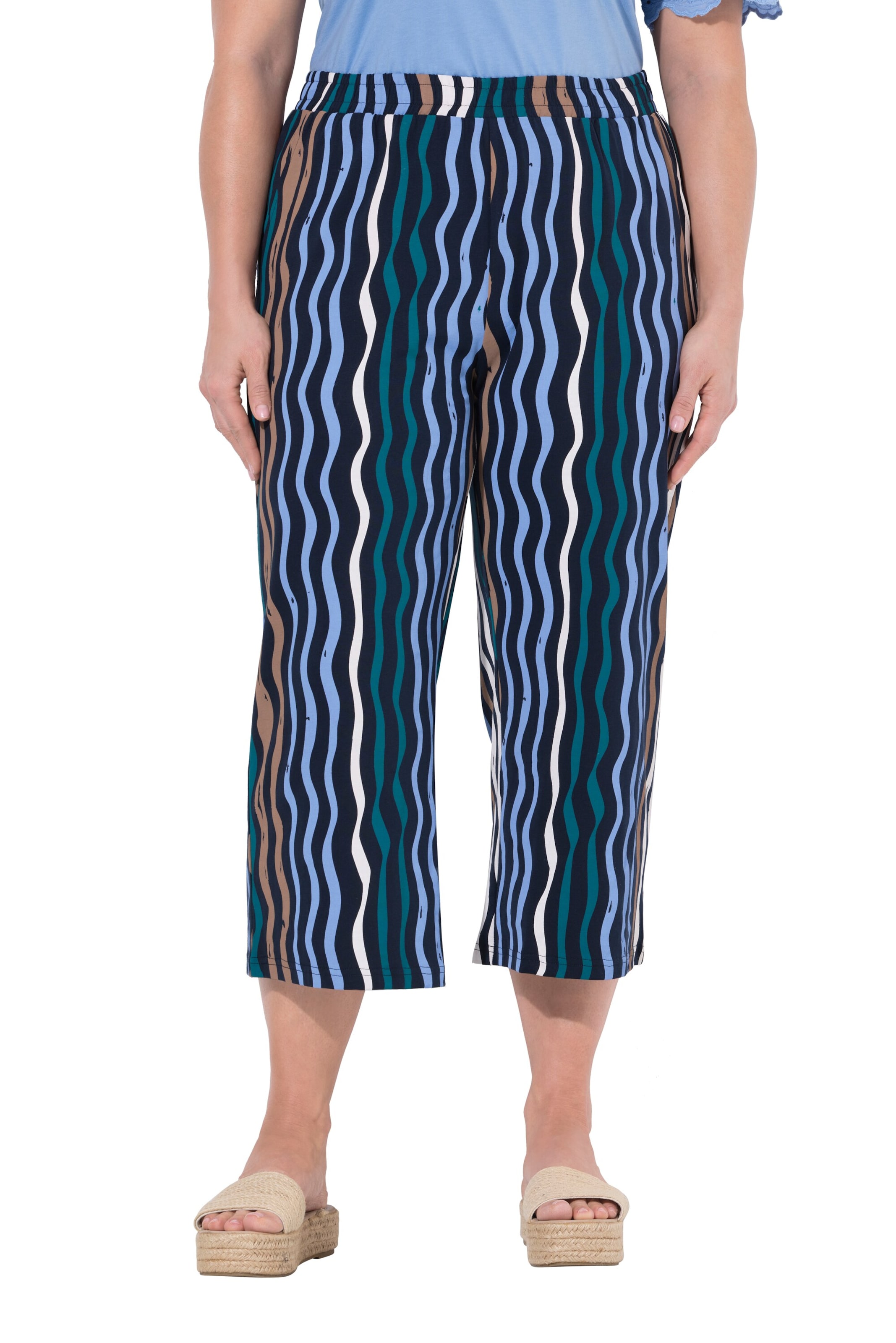 Ulla Popken Wide leg Trousers in Blue: front