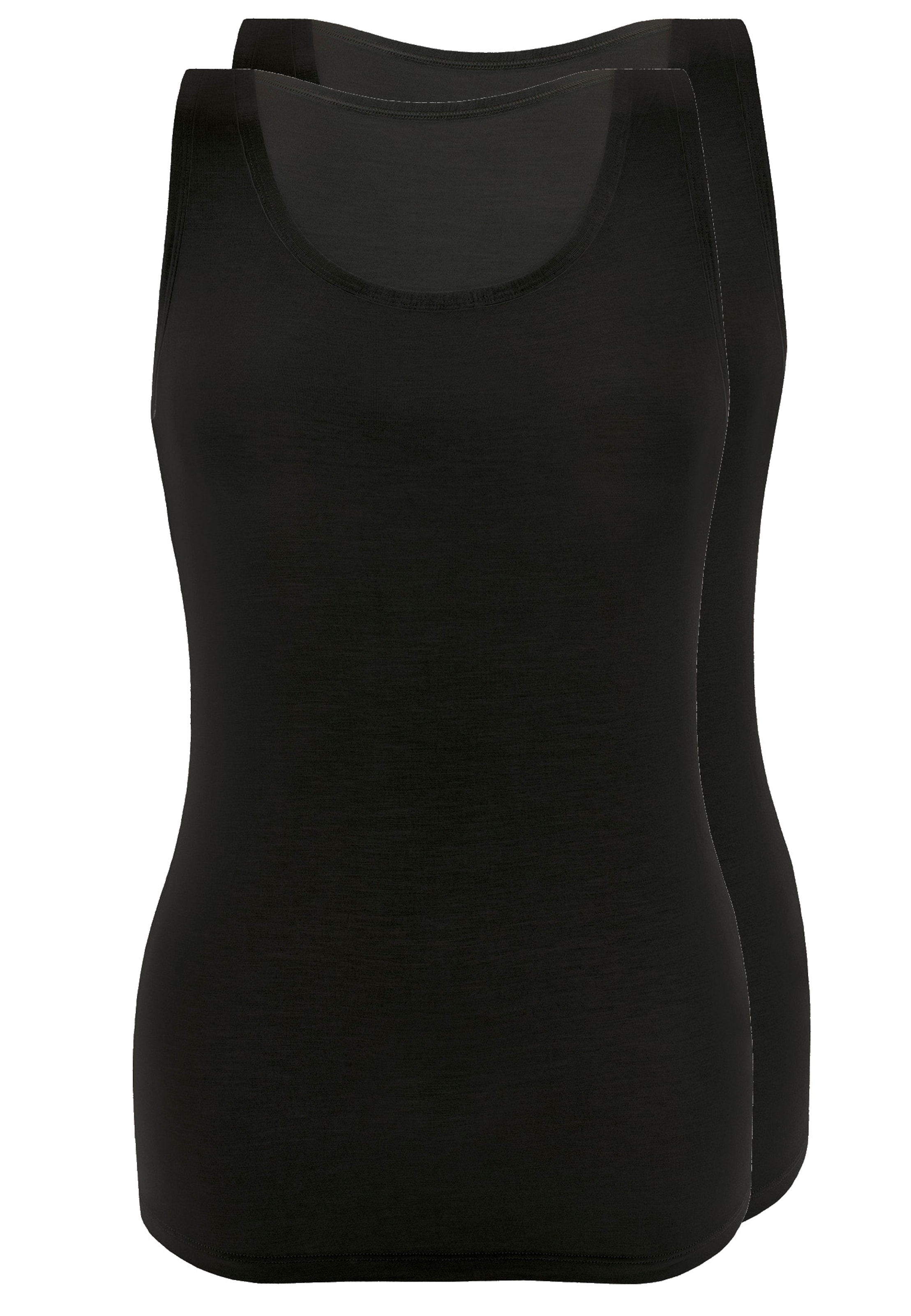 sassa Undershirt 'LOVELY SKIN' in Black: front