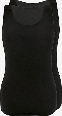 sassa Undershirt 'LOVELY SKIN' in Black: front