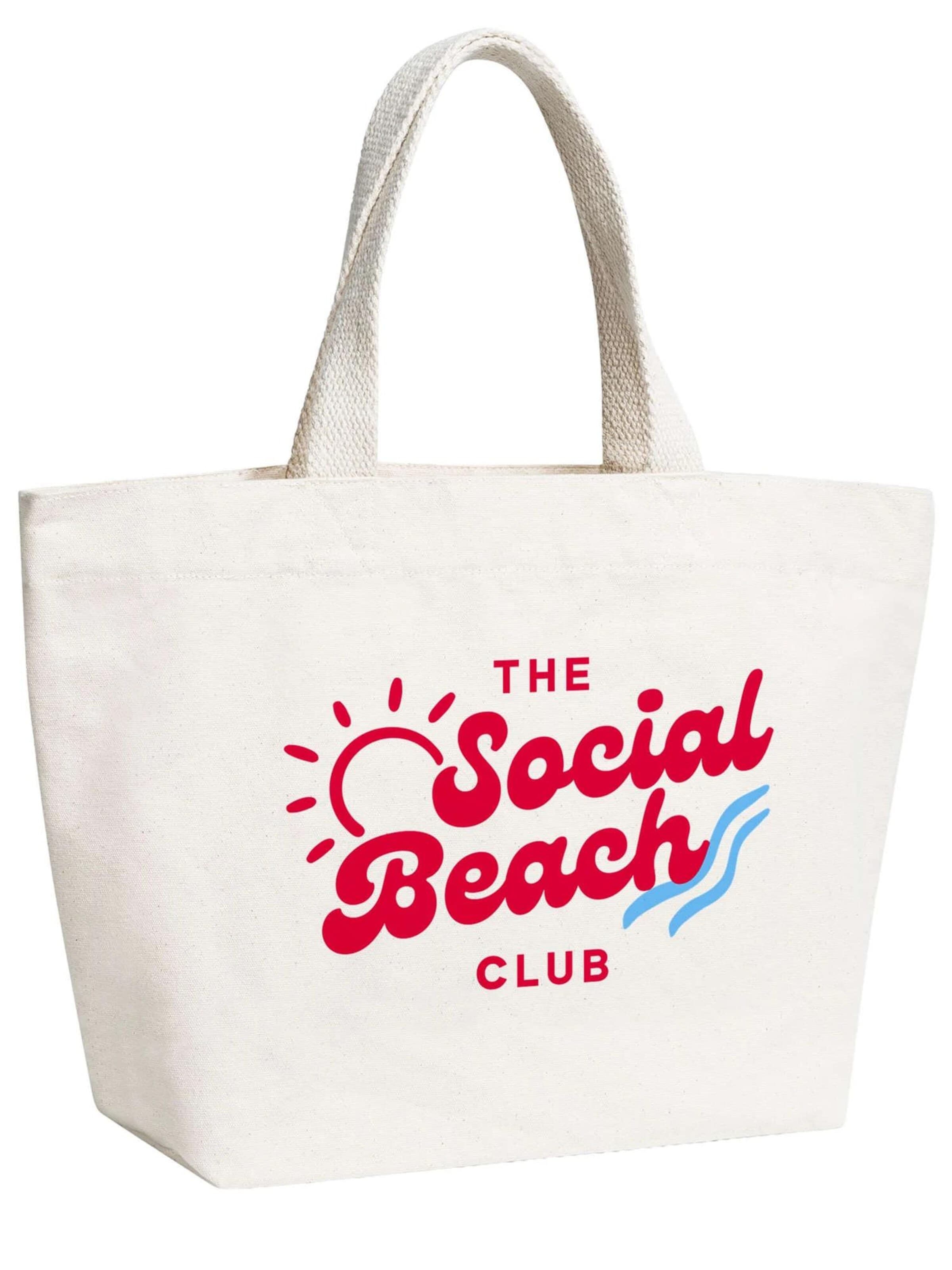 Neverless Strandtasche 'Beach Social Club'‌‌‌‌‌‌ in Beige: Vorderseite