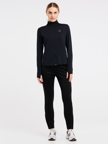 PROTEST Athletic Zip-Up Hoodie 'PRTPEEPAL' in Black