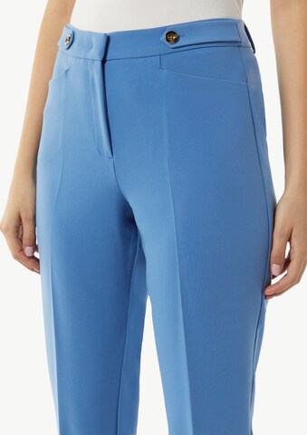 Coupe slim Pantalon à plis COMMA en bleu