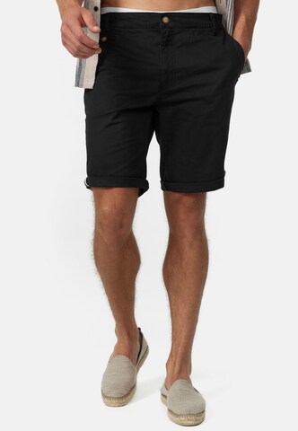 INDICODE JEANS Regular Chino Pants 'Creel' in Black: front