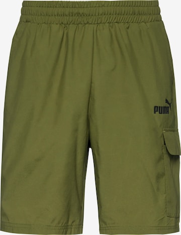 PUMA Loose fit Cargo Pants 'Essentials' in Green: front