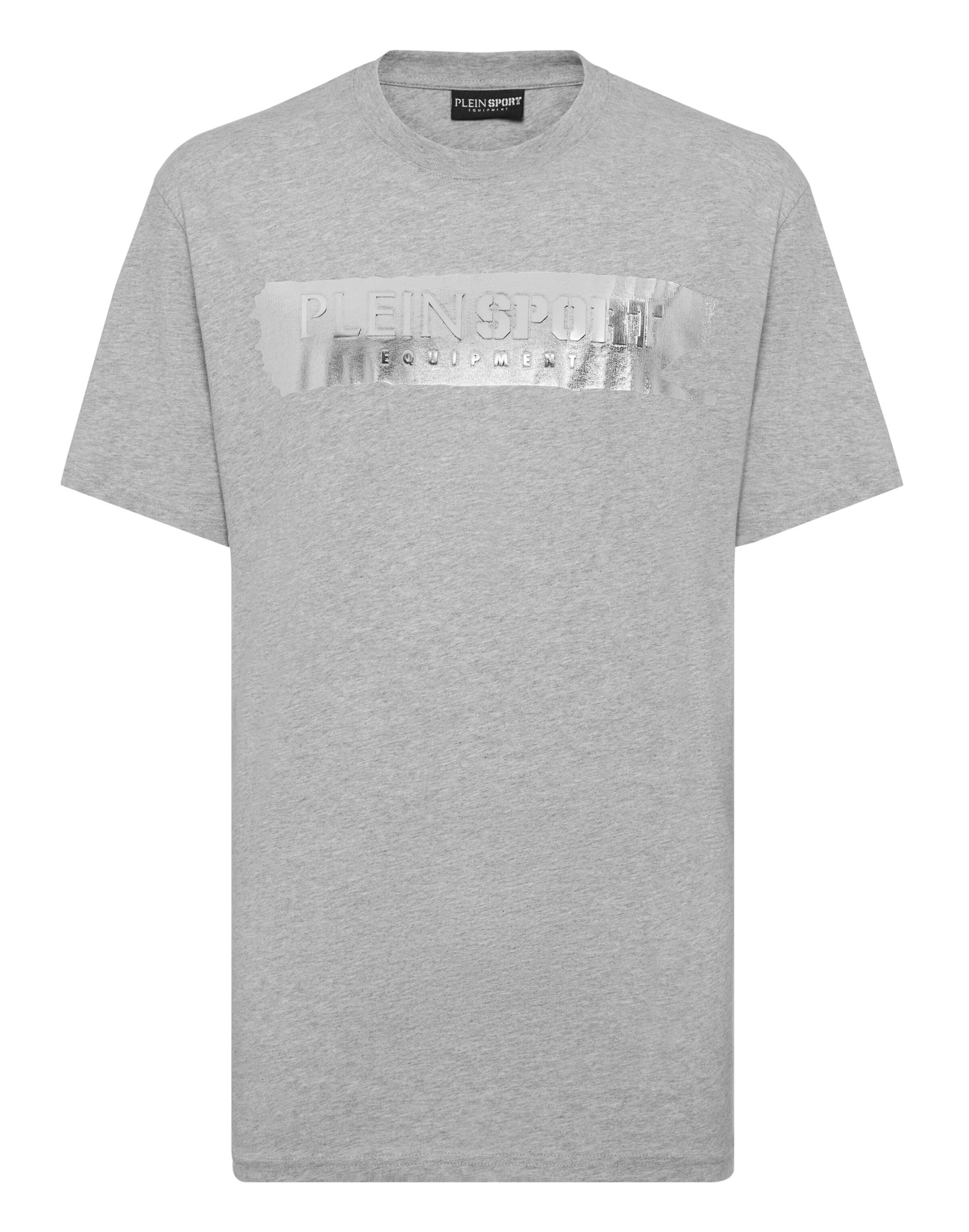 Plein Sport Shirt 'Silver Brush' in Grijs: voorkant