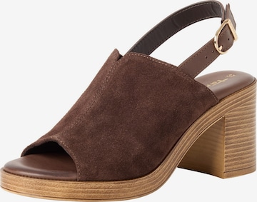 Sandales Tamaris en marron : devant