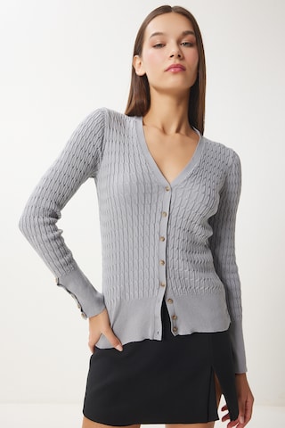 Happiness İstanbul Вязаная кофта в Серый: спереди