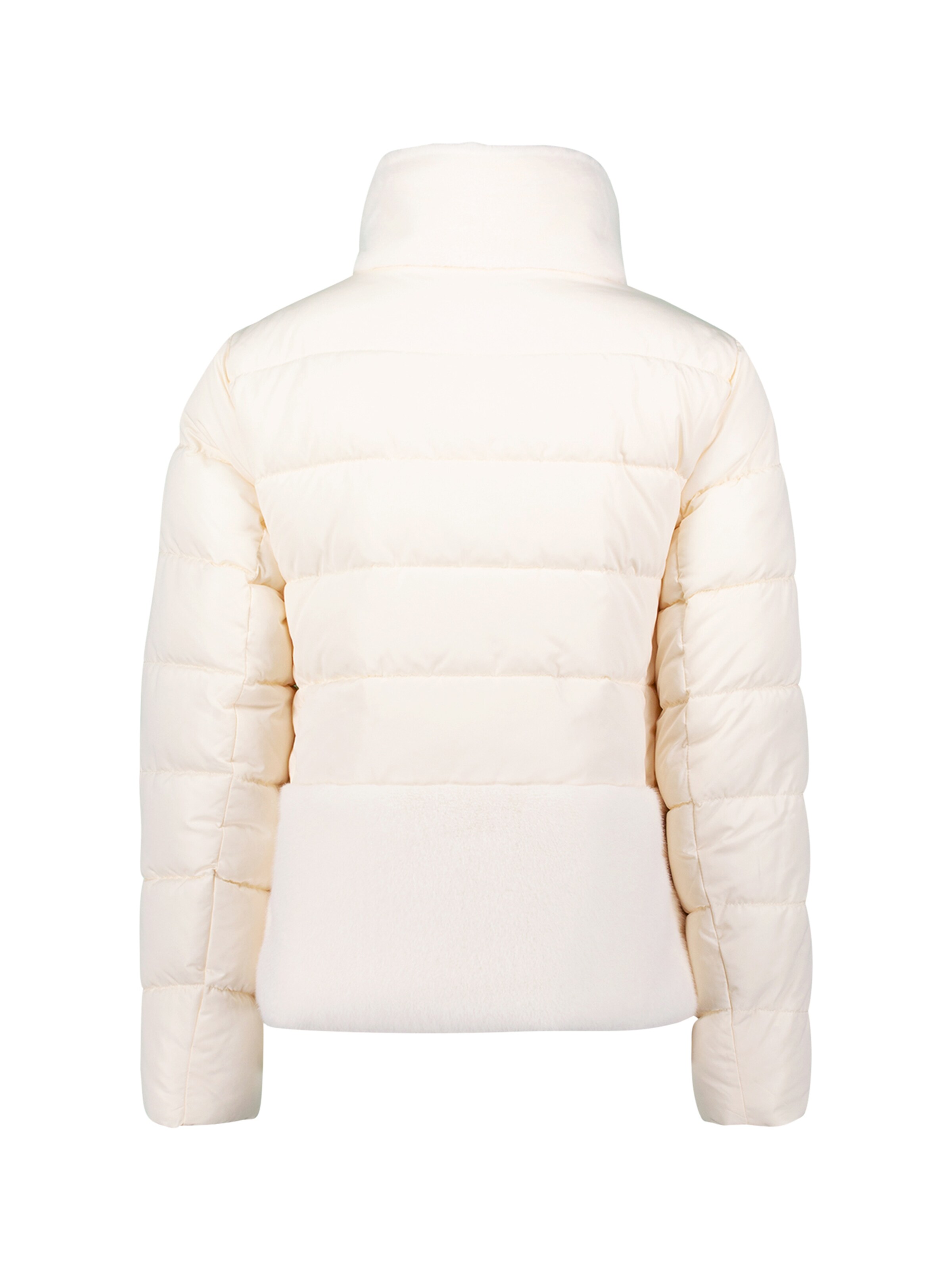 zero Steppjacke mit Kunstfellkragen in Weiß