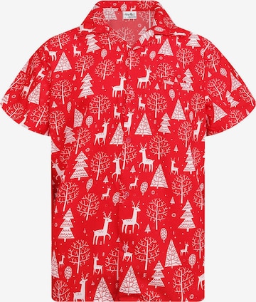 King Kameha Button Up Shirt 'Christmas Reindeer' in : front