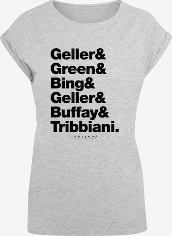 ABSOLUTE CULT Shirt 'Friends - Surnames' in Grijs: voorkant