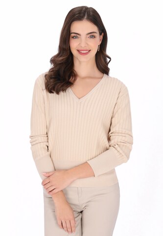 Pull-over 'Casual' Usha en beige : devant