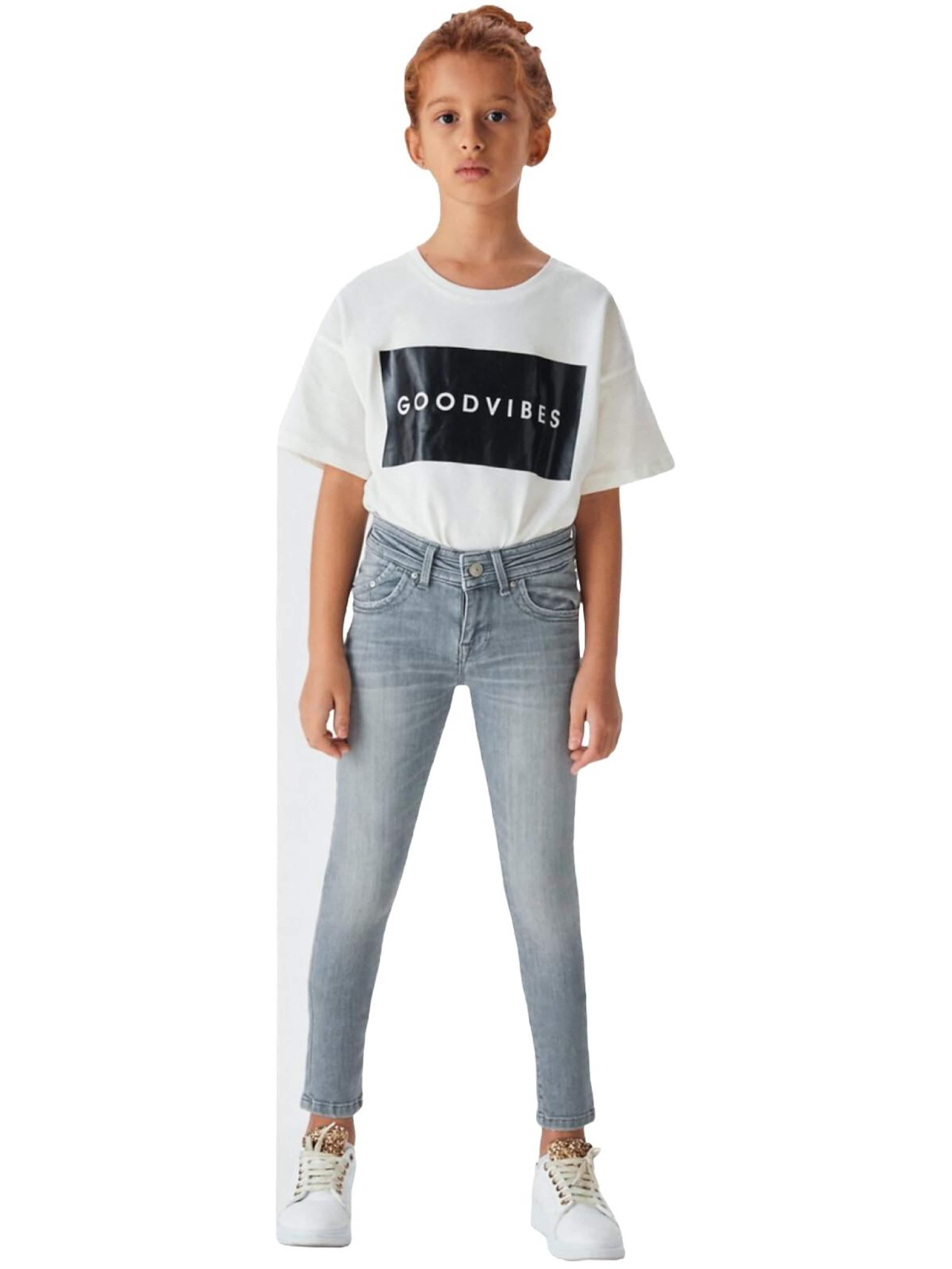 LTB Jeans Regular Jeans 'LTB Jeans Baby Girl Julita G Mid Waist Asymmetrische Jeanshose' in Grey
