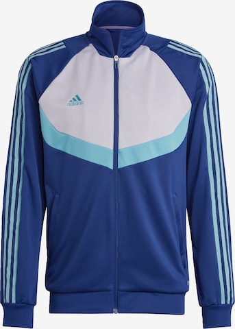 Bluză cu fermoar sport 'Tiro' de la ADIDAS SPORTSWEAR pe albastru: față