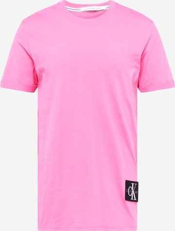 T-Shirt Calvin Klein Jeans en rose : devant