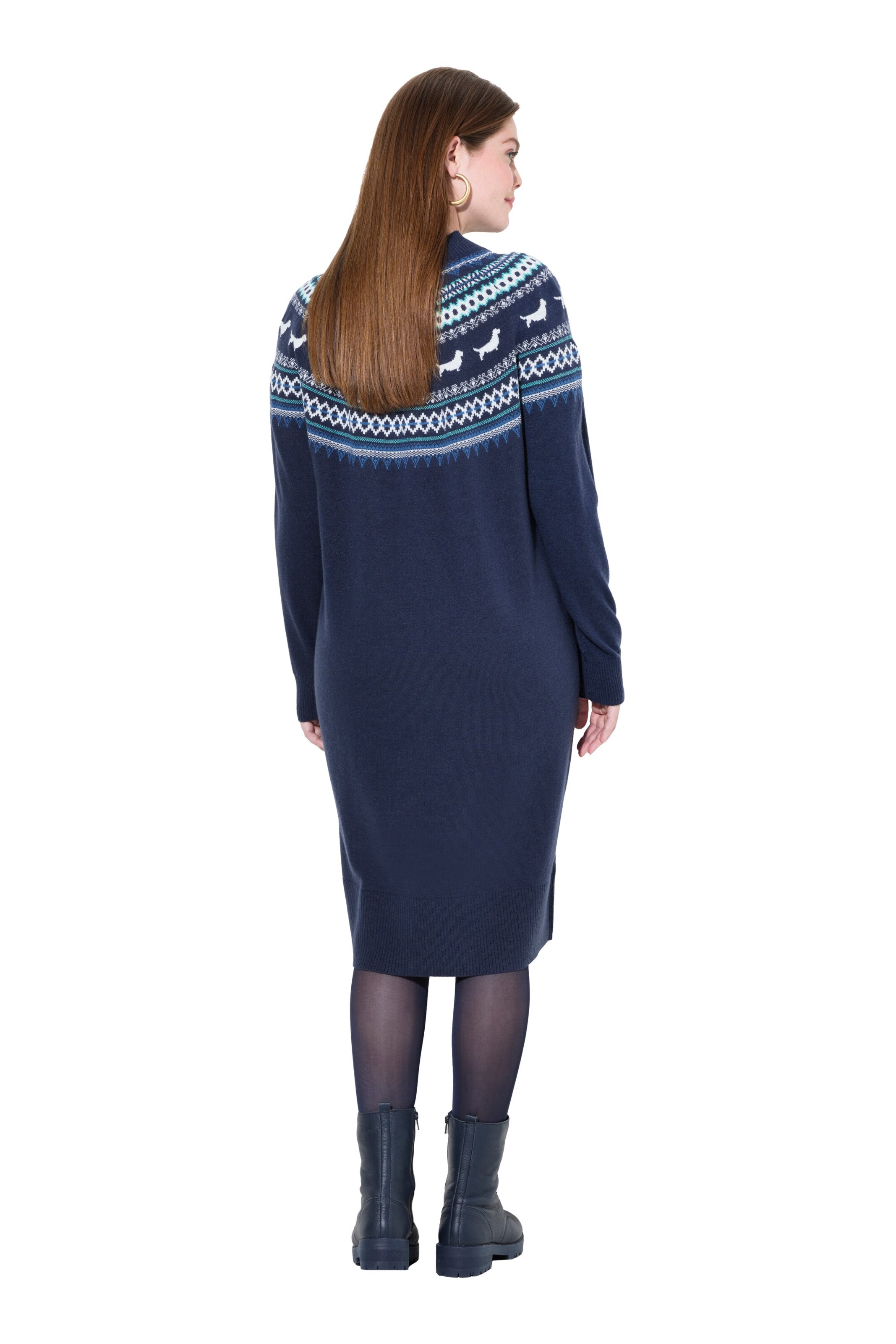 Ulla Popken Strickkleid in Blau