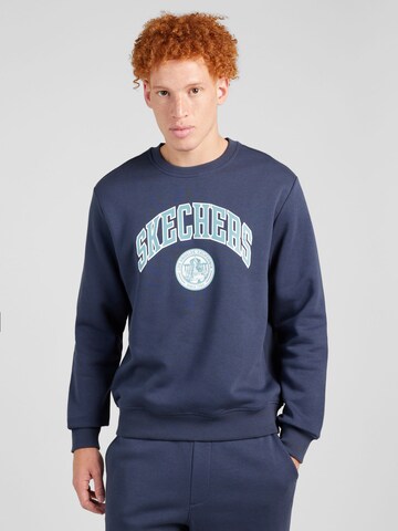 SKECHERS Sports sweatshirt in Blue: front