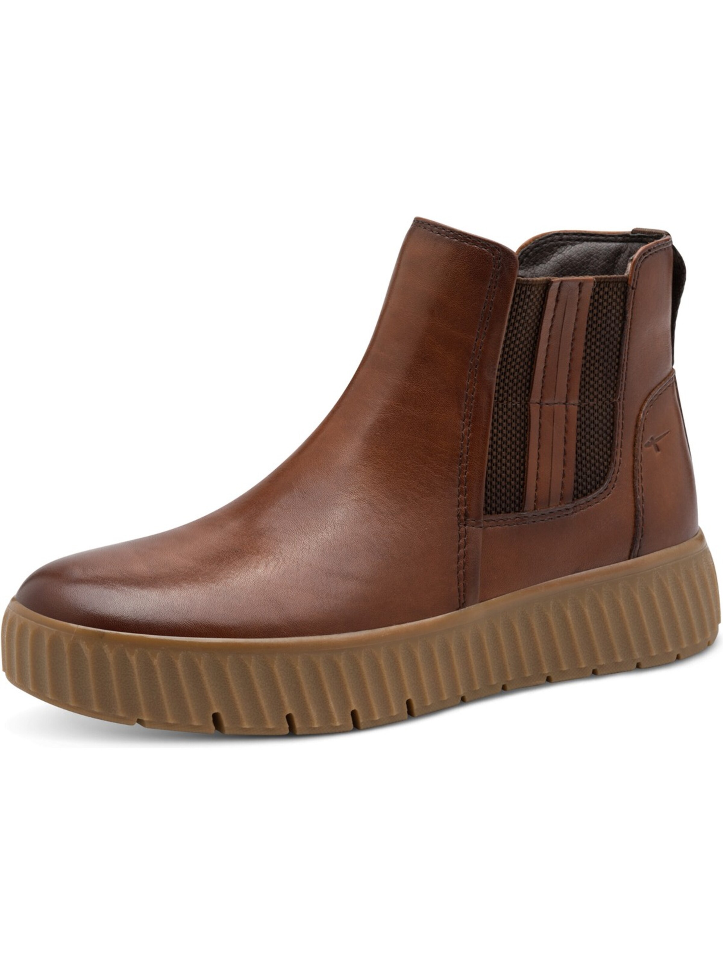 Tamaris Wide Fit Chelsea Boots in Brown: front