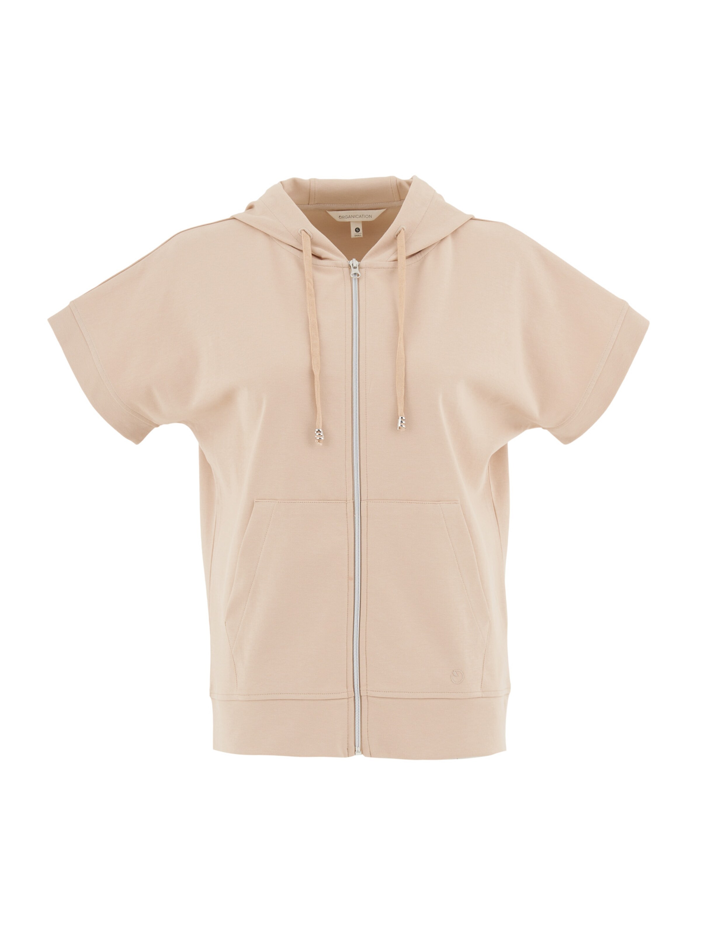 Organication Sweatjacke in Beige: Vorderseite
