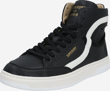 Superdry Спортни обувки 'Basket Lux Trainer' в черно: отпред
