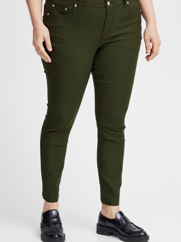 Fransa Curve - Skinny Pantalón 'Zalin' en verde: frente