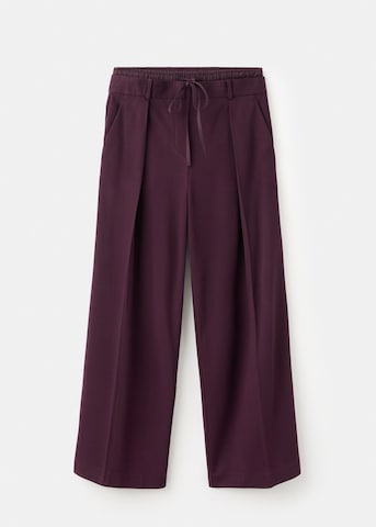 MANGO Wide leg Pleat-Front Pants 'Salitre' in Red