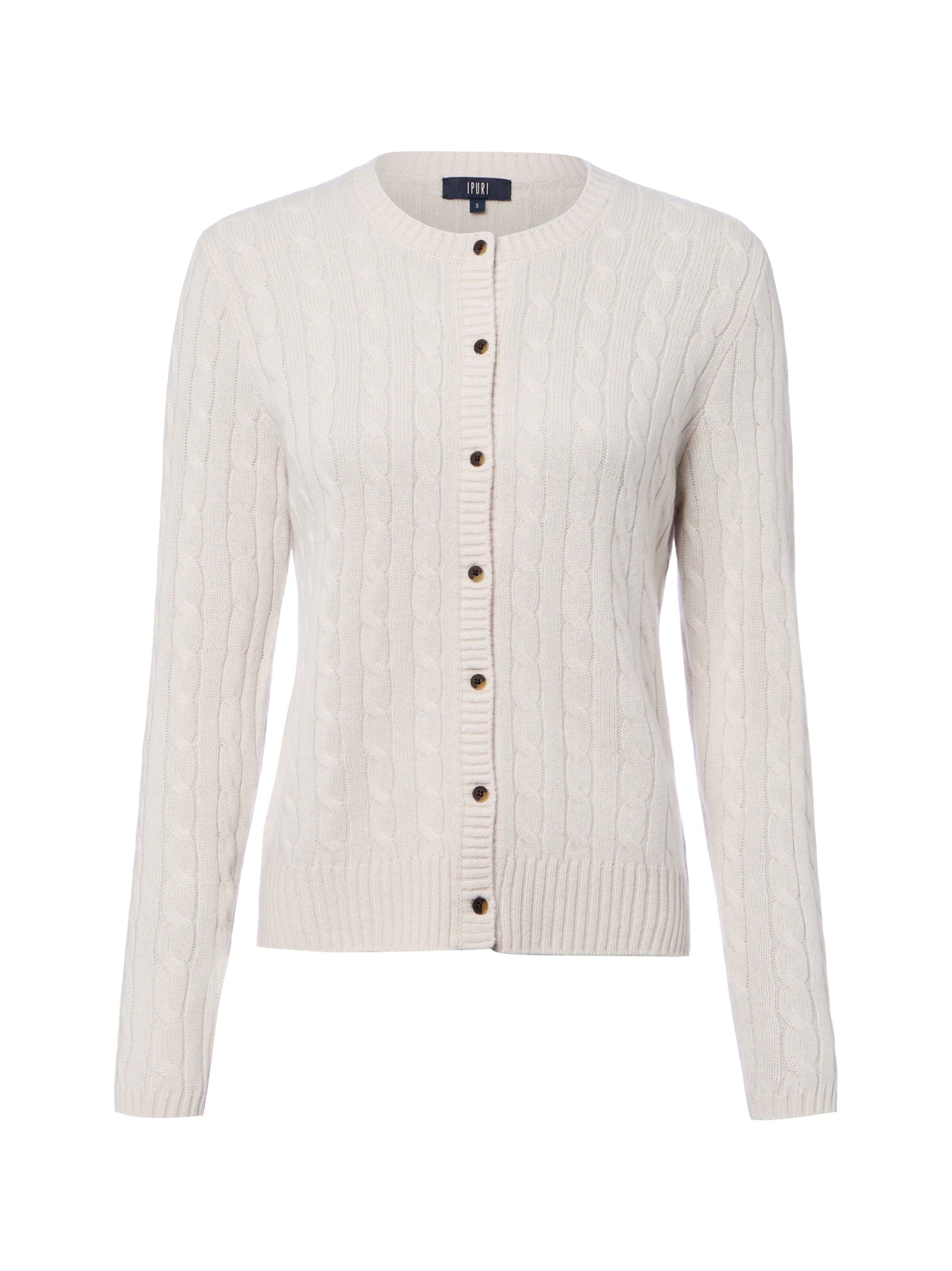 Ipuri Gebreid vest in Beige: voorkant