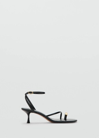 MANGO T-Bar Sandals 'Niza' in Black