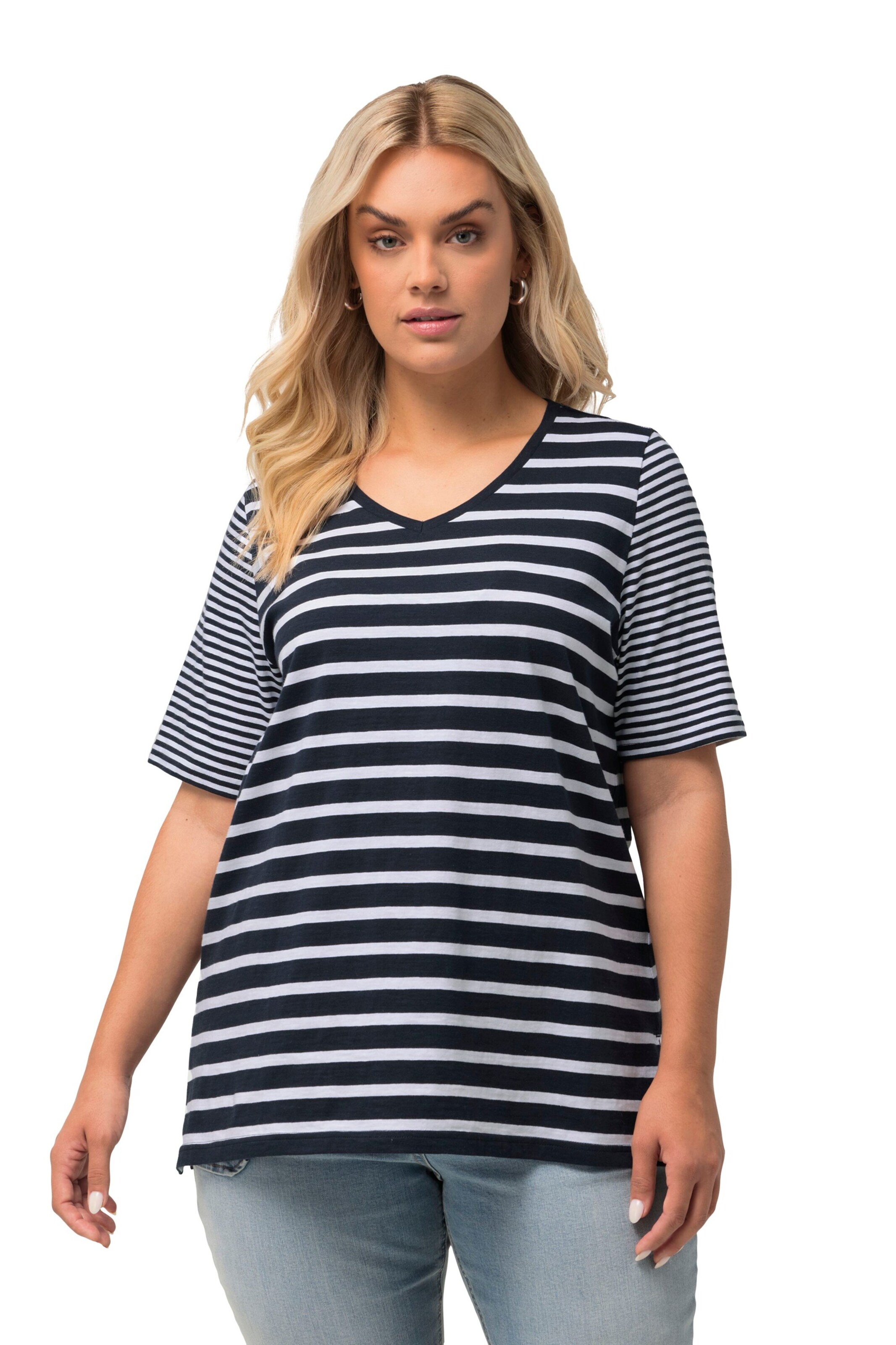 Ulla Popken T-shirt i blå: framsida