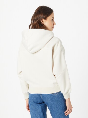 Calvin Klein Jeans Zip-Up Hoodie in Beige