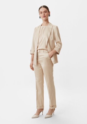 Regular Pantalon à plis COMMA en beige : devant