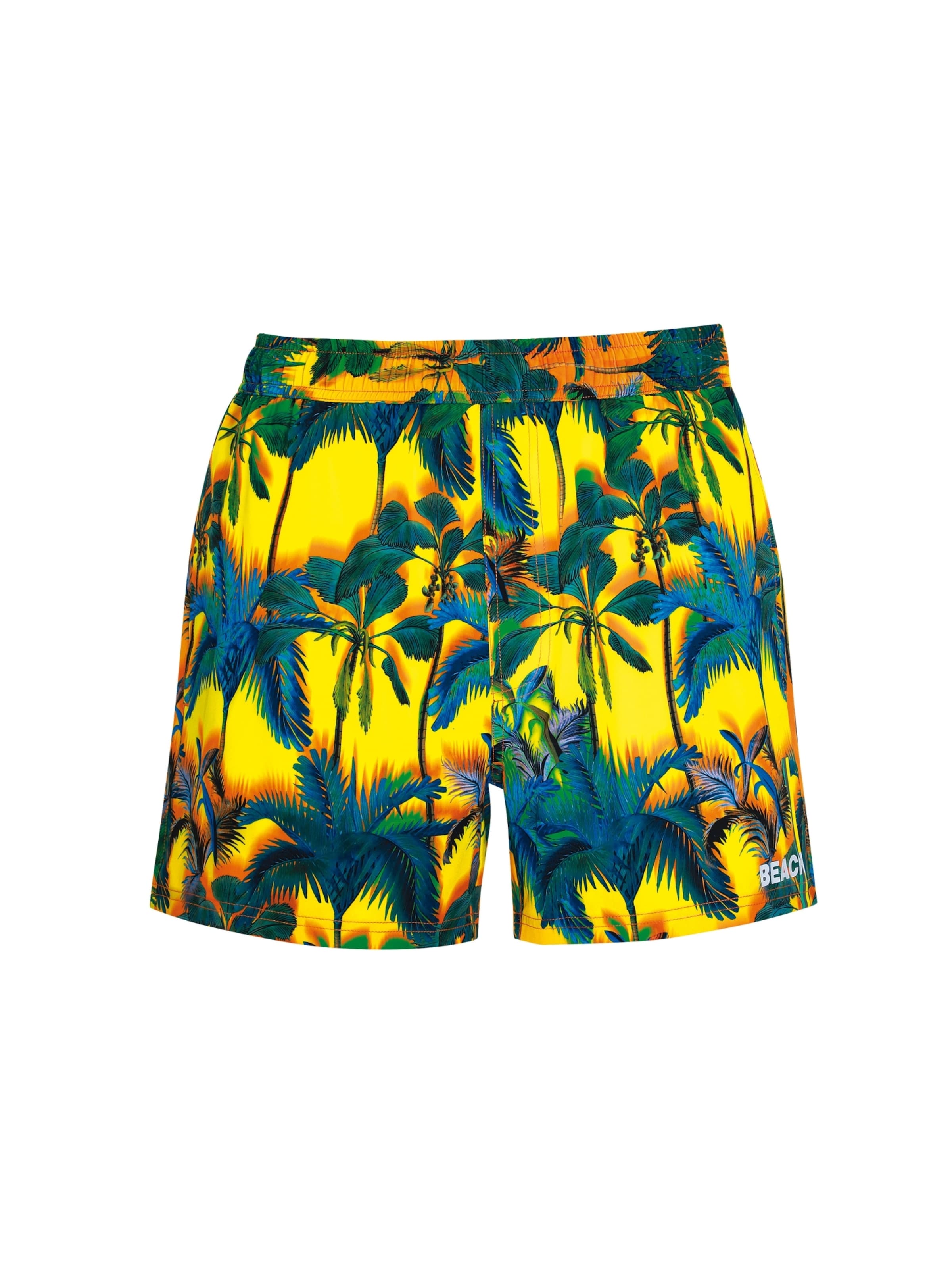 wavebreaker Badshorts i gul: framsida