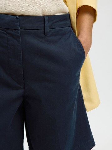 SELECTED Wide Leg Lærredsbukser i blå