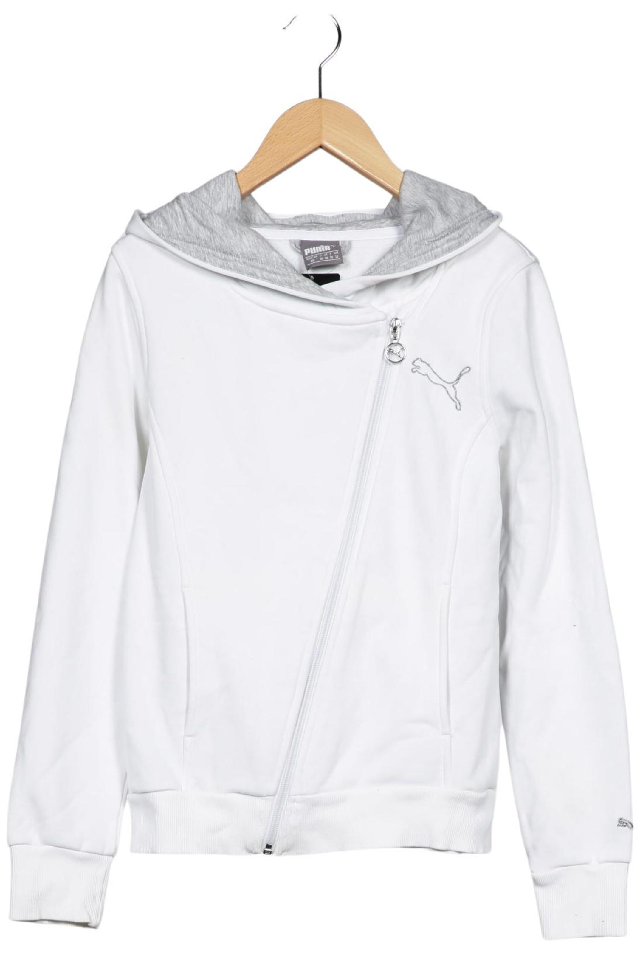PUMA Sweatshirt & Zip-Up Hoodie in S in White: front