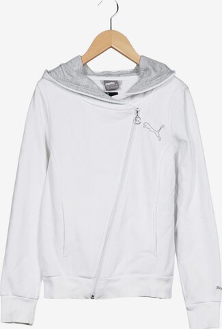 PUMA Sweatshirt & Zip-Up Hoodie in S in White: front