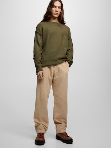 Pull&Bear Loose fit Trousers in Beige: front