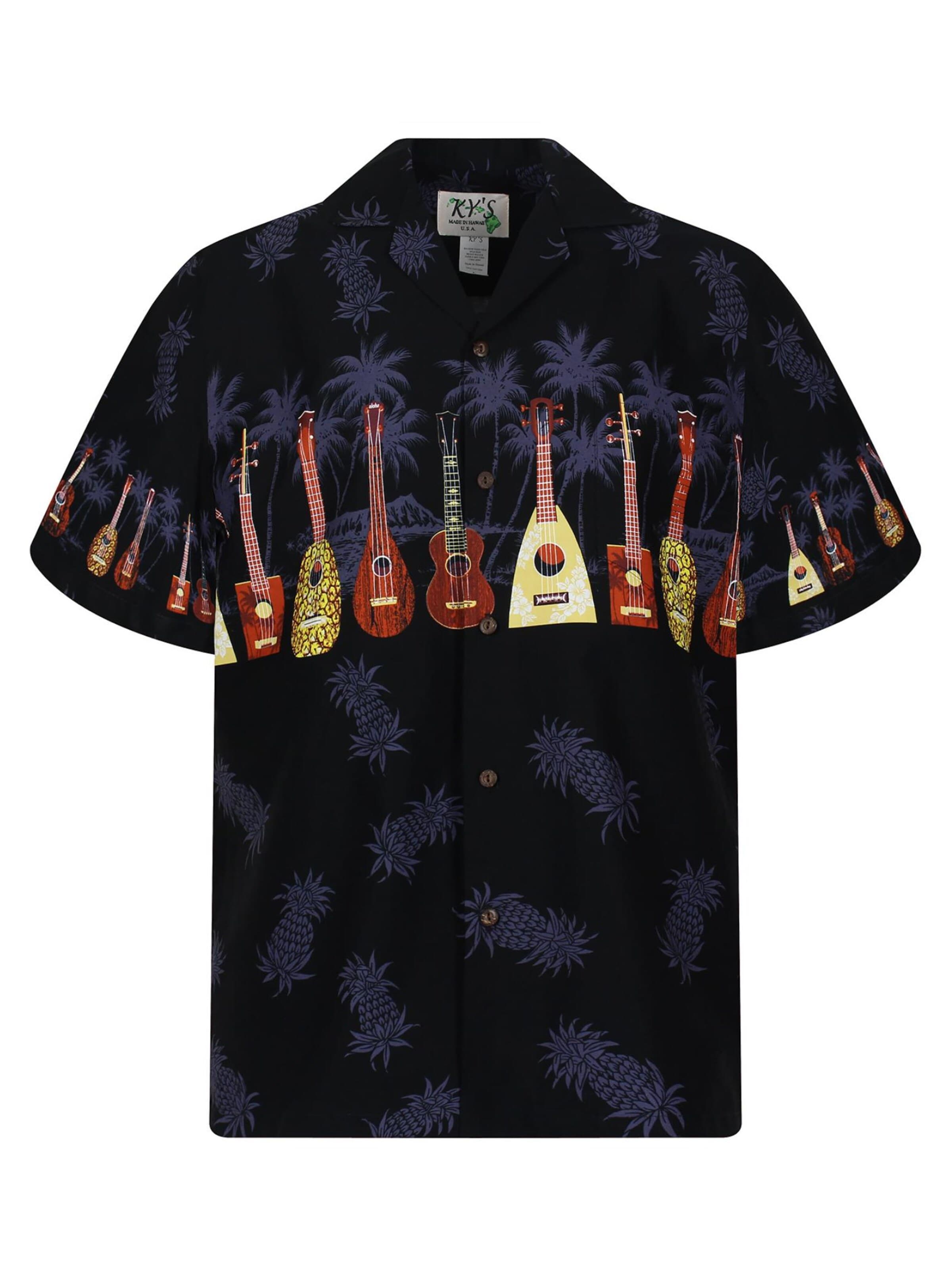 Regular fit Camicia 'Ukulele' di KY's in nero: frontale