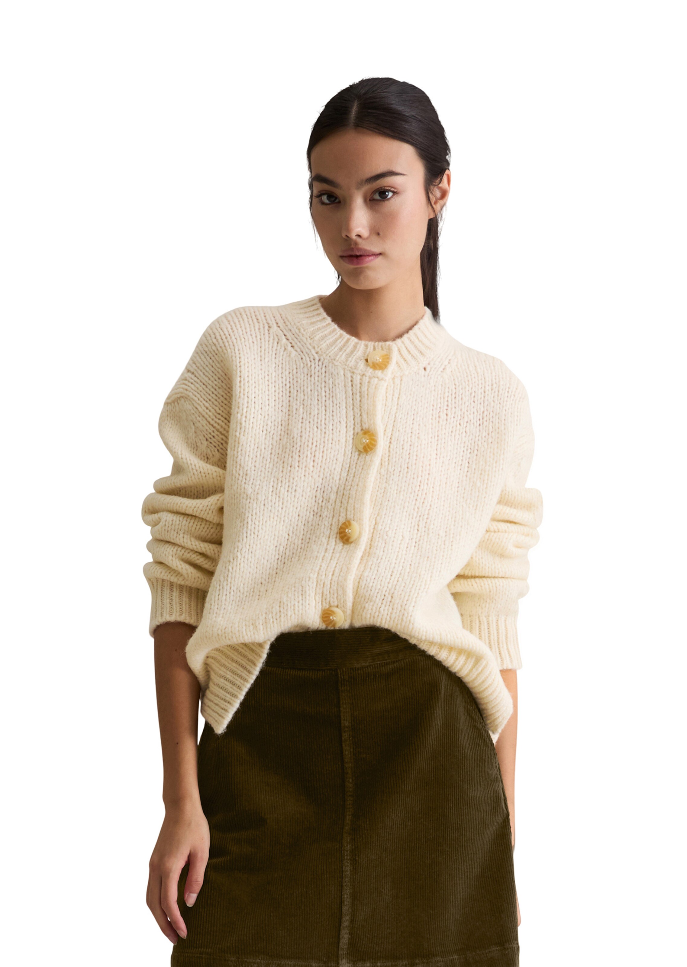 Marc O'Polo DENIM Вязаная кофта в Бежевый: спереди