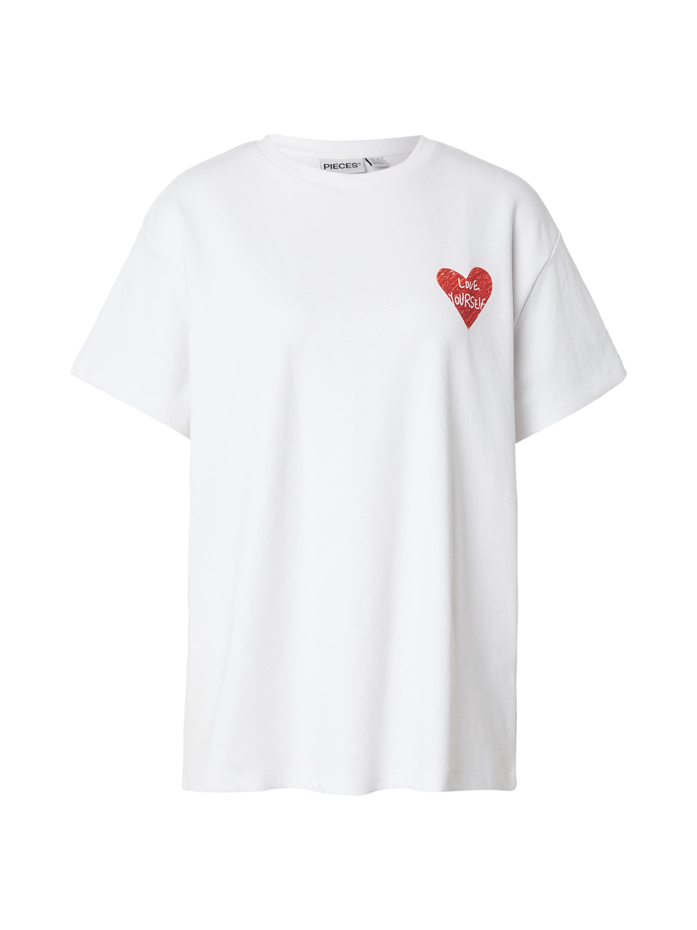 Maglietta 'PCSKYLAR' di PIECES in bianco: frontale