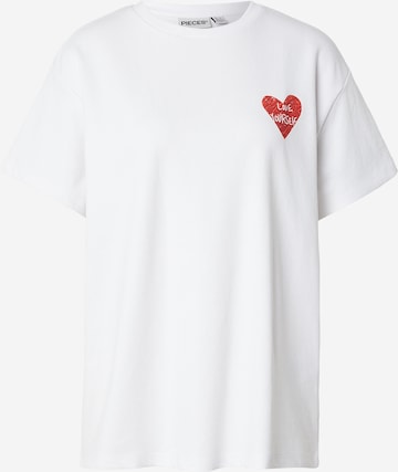 Maglietta 'PCSKYLAR' di PIECES in bianco: frontale