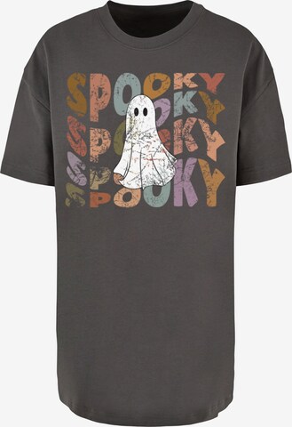 Merchcode T-Shirt 'Halloween - Spooky Ghost' in Grau: Vorderseite