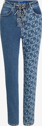 KARL LAGERFELD JEANS Tapered Jeans in Blauw: voorkant