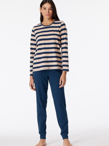 SCHIESSER Pajama ' Casual Essentials ' in Blue: front