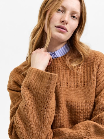 SELECTED FEMME Sweater 'FRY' in Brown