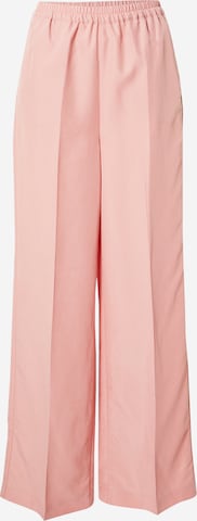 Sisley Wide leg Trousers with creases in Pink: front