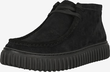 Chaussure à lacets 'Torhill Hi' CLARKS en noir : devant