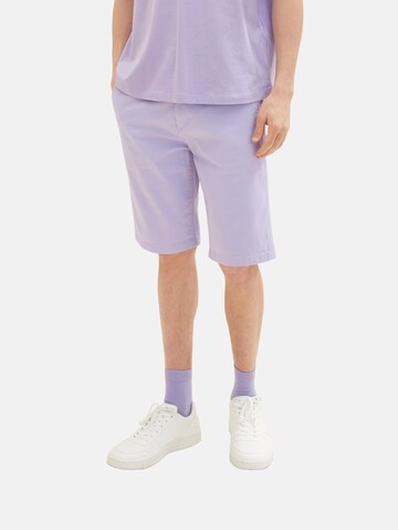 Coupe slim Pantalon chino TOM TAILOR DENIM en violet : devant